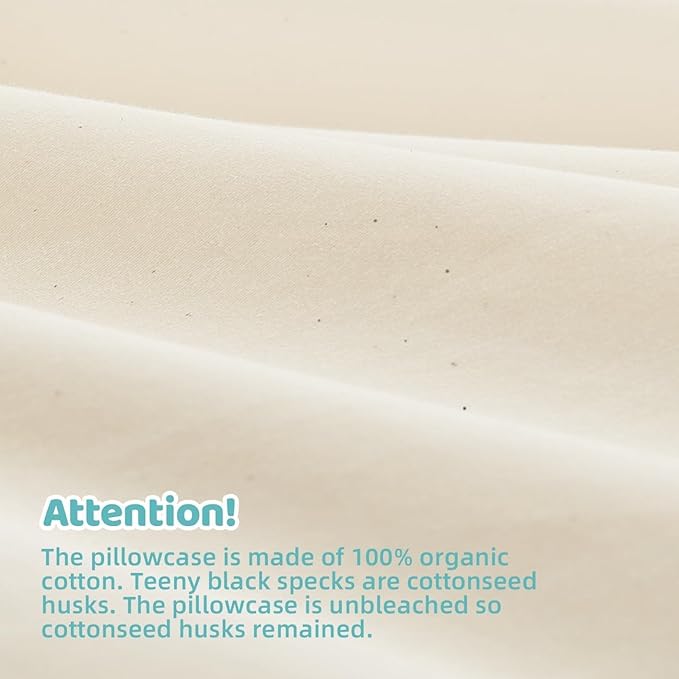 LOFE Organic Kids Pillow - 16x22 Youth Pillow 2 Pack with 100% Organic Cotton Shell, Adjustable Loft Organic plilow, Twin Pillow, Machine Washable, Soft, Perfect for Kids&Youth&Children