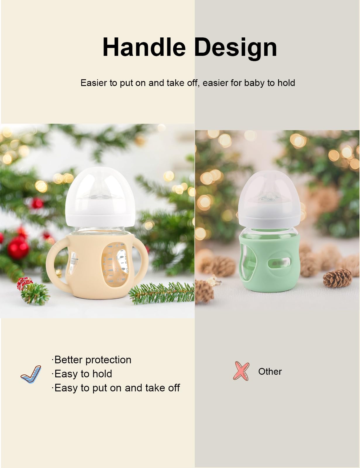 4-Pack Silicone Sleeves for Philips Avent Glass Bottles 4 oz