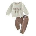 MA&BABY Toddler Baby Boy Clothes Solid Color Sweatshirt Jogger Pants Set