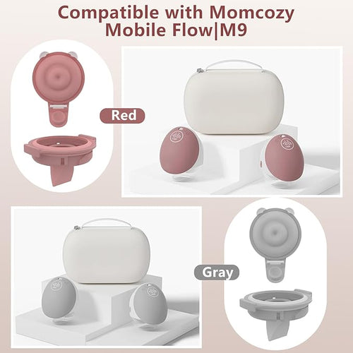 2pcs Duckbill Valves and 2pcs Diaphragms for Momcozy Upgraded Mobile Flow M9 Breast Pump, BPA Free, the Same As OEM, Replace for Momcozy Upgraded M9 Replacement Parts, Not Original Parts, 4pcs Gray
