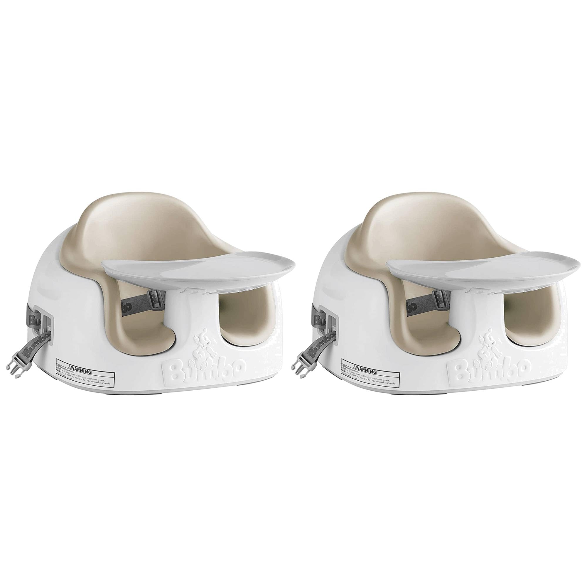Bumbo 2 Pack 3-in-1 Multi-Seat for 6 to 36 Months, Travel Baby Feeding and Play Floor Seat, All-in-One Portable Booster with Tray & Toddler High Chair, Taupe