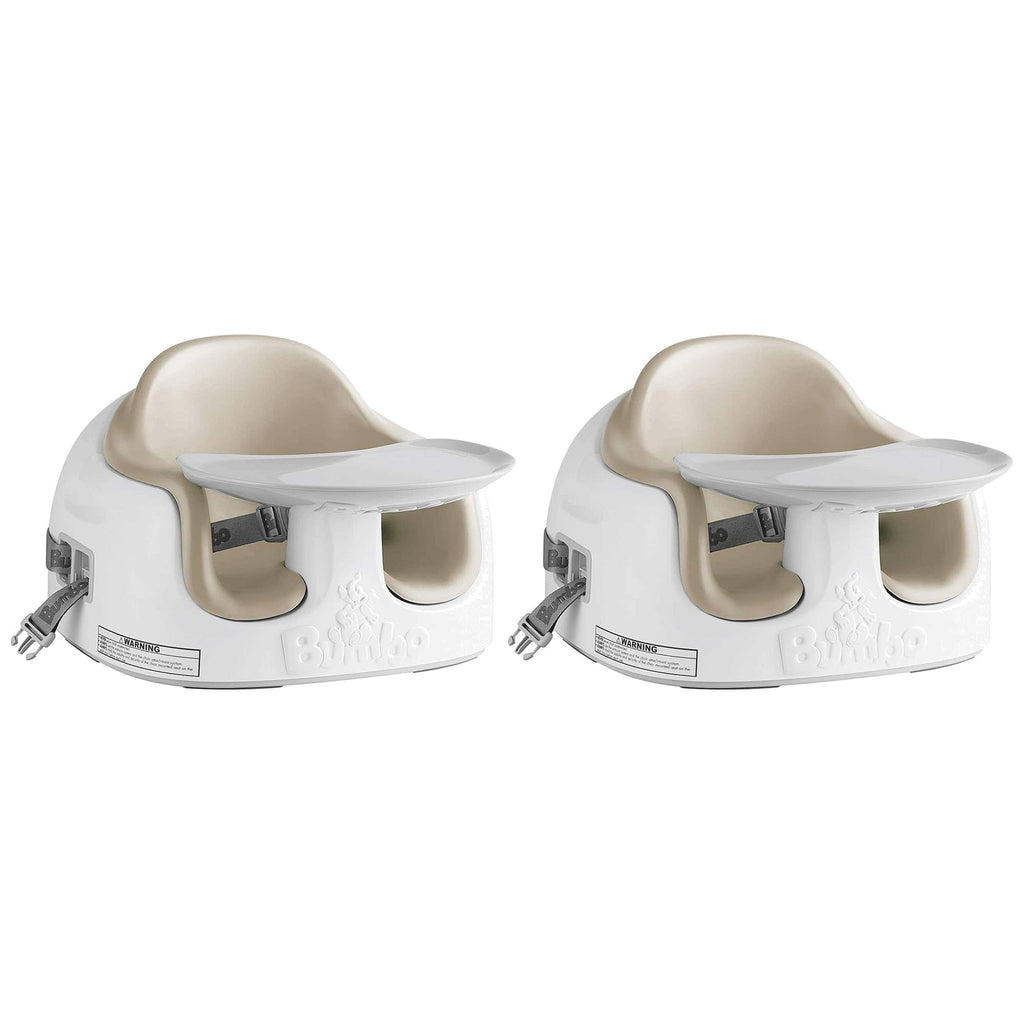 Bumbo 2 Pack 3-in-1 Multi-Seat for 6 to 36 Months, Travel Baby Feeding and Play Floor Seat, All-in-One Portable Booster with Tray & Toddler High Chair, Taupe