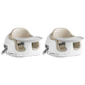 Bumbo 2 Pack 3-in-1 Multi-Seat for 6 to 36 Months, Travel Baby Feeding and Play Floor Seat, All-in-One Portable Booster with Tray & Toddler High Chair, Taupe