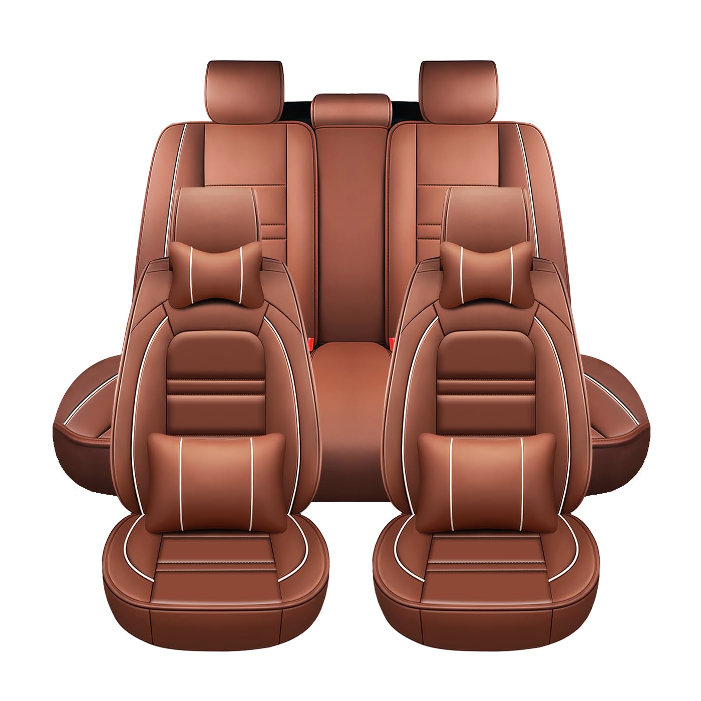 PACKMACH Car Seat Covers for Honda Accord 2003-2025 | 5-Seats Seat Covers, Waterproof Seat Protectors, Automotive Seat Covers (Full Set with Pillow,Coffee)