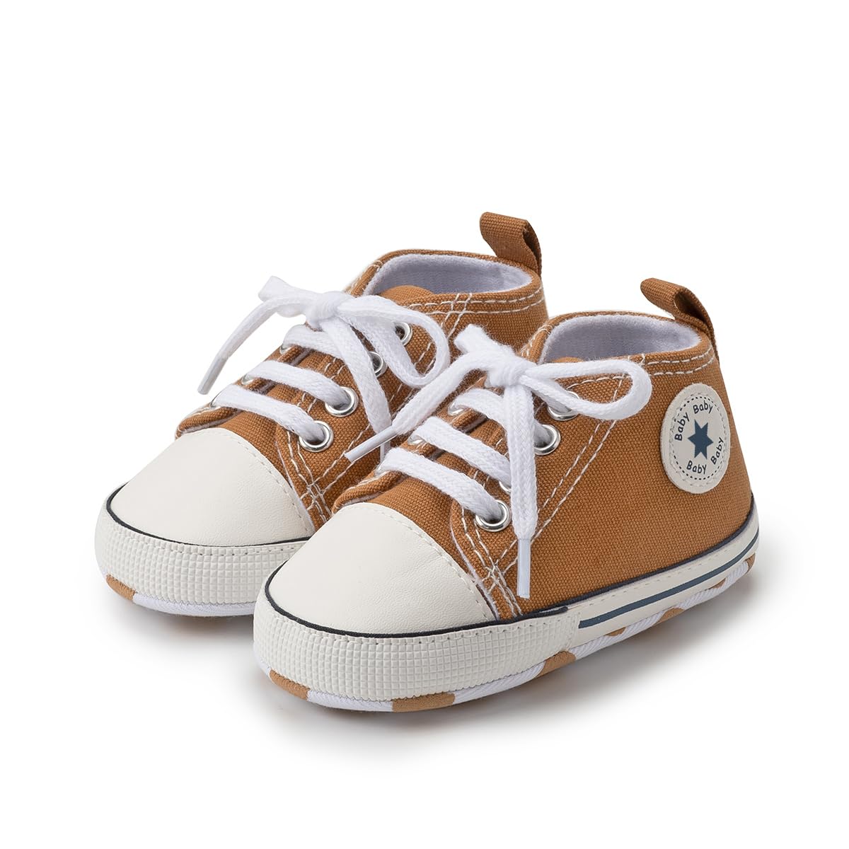 Meckior Save Beautiful Baby Girls Boys Canvas Sneakers Soft Sole High-Top Ankle Infant First Walkers Crib Shoes