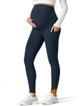 G4Free Maternity Leggings Fleece Winter Pregnancy Clothes,Dark Navy,XXL,25"