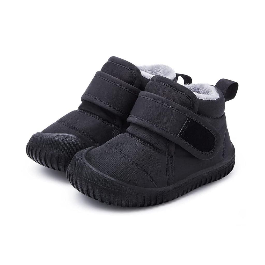 BMCiTYBM Baby Snow Boots Boys Girls Winter Infant Shoes Anti-Slip 6 9 12 18 24 Months Faux Fur Black Size 8 Toddler