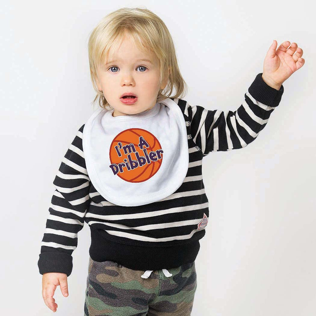 ChalkTalkSPORTS Basketball Baby Bib - I'm A Dribbler - Velcro Closure
