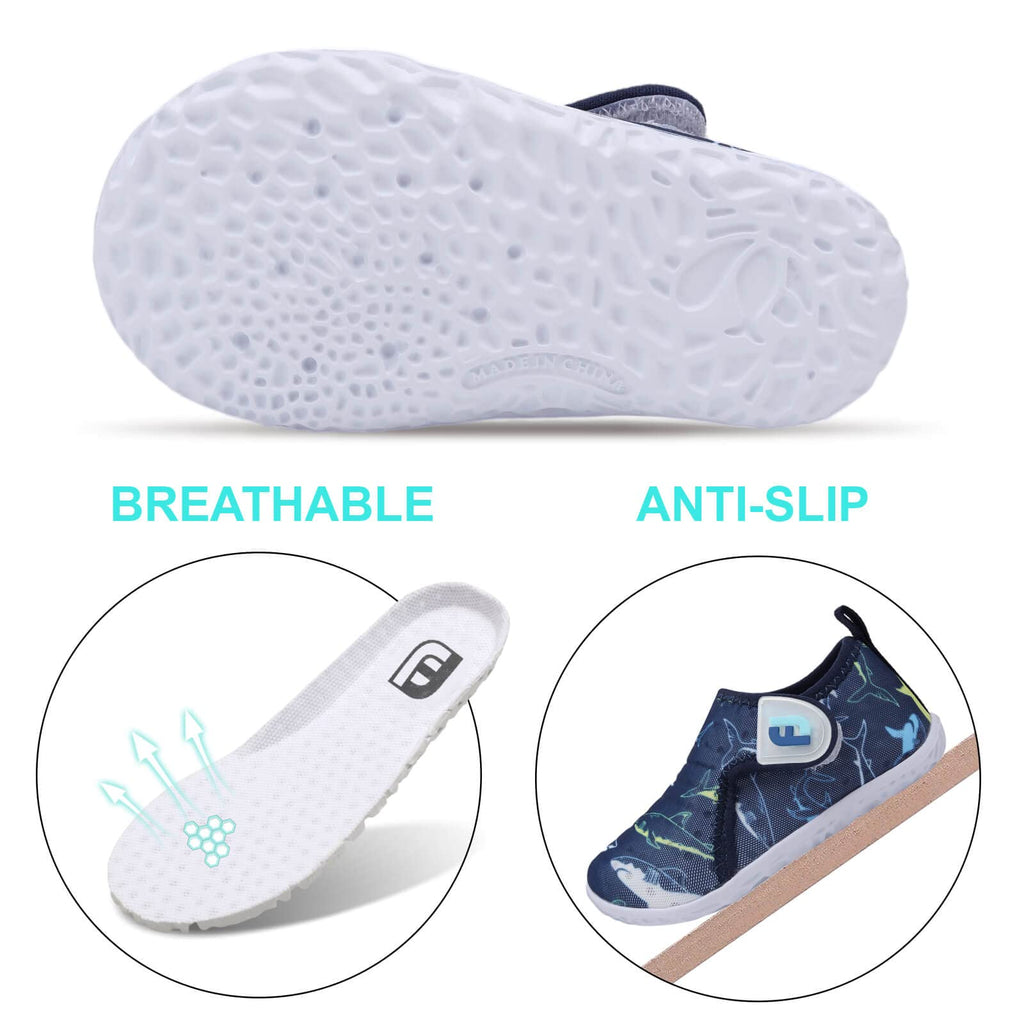 Toddler Water Shoes Toddler Swim Shoes Quick Dry Slip On Sneakers for Beach Pool NavyBlue Shark 12-18 Months Infant