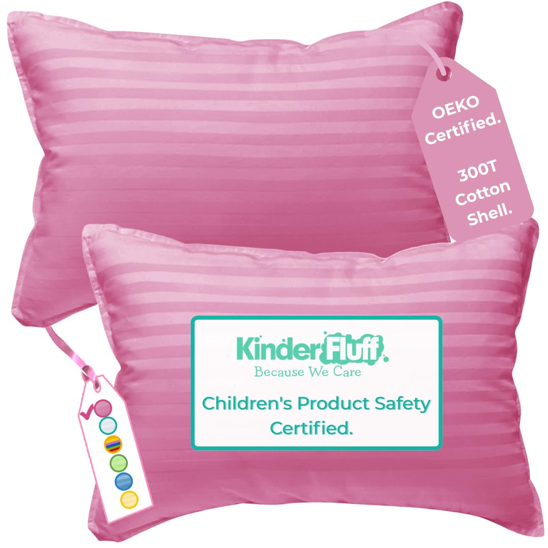 kinder Fluff Toddler Pillow 2X (No Pillowcase Needed) Kids Pillow, XS