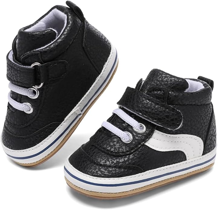 Clowora Baby Boys Girls Shoes Non-Slip Rubber Sole Sneakers Infant First Walking Toddler Crib Shoes Newborn Loafers Flats.