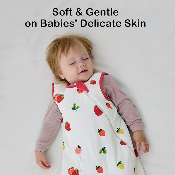 BubblePanda Rayon Made from Bamboo Sleep Sack 6-12 Months 0.5 Tog Soft Lightweight Toddler Sleep Sack for Babies 2-Way Zipper Wearable Blanket Baby 6 Months