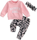 3Pcs Baby Girl Outfits Daisy Sweatshirt + Pants + Headband Infant Fall Winter Clothes