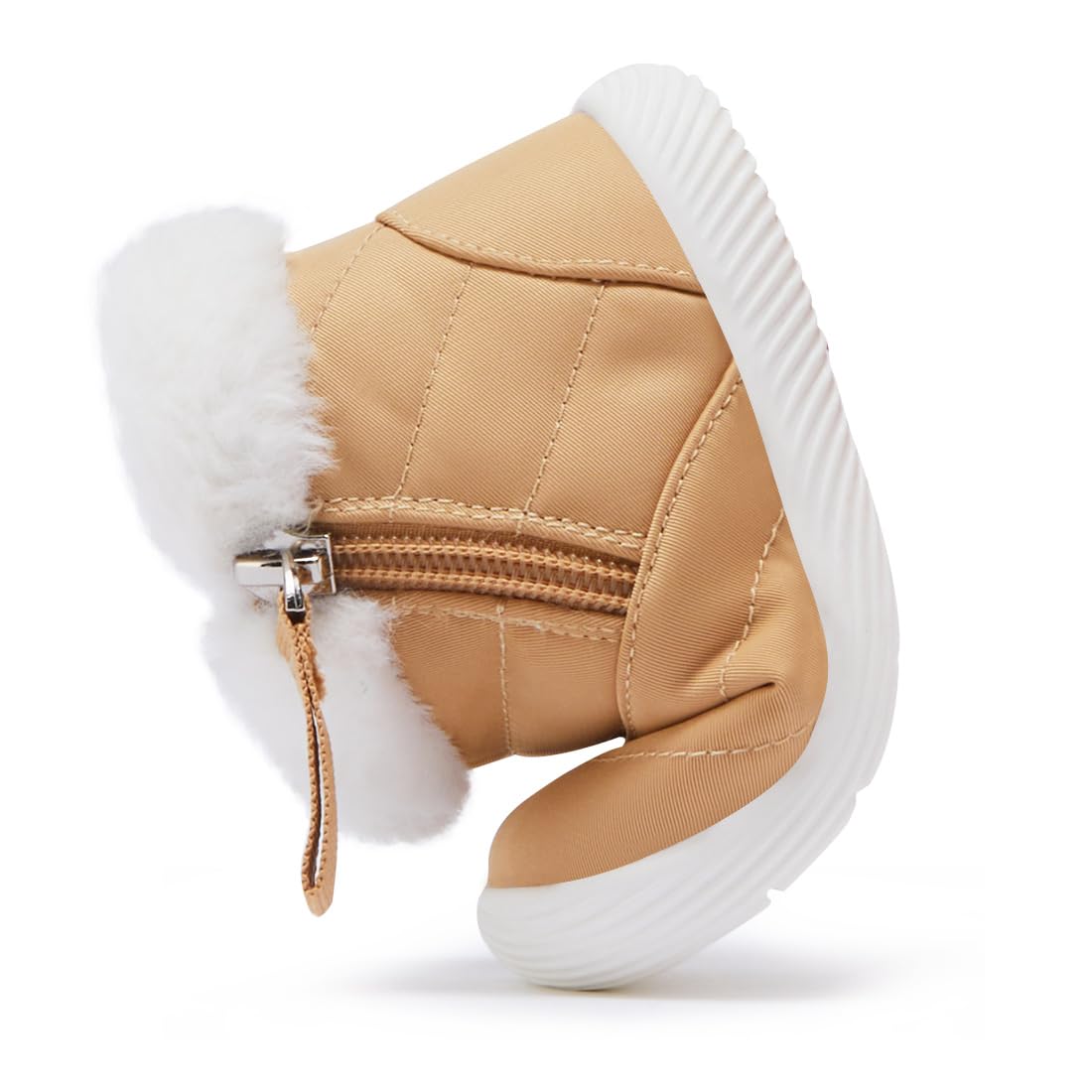 BMCiTYBM Baby Boy Girl Snow Boots Waterproof Infant Winter Warm Booties Nonslip Lightweight Outdoor Shoes for First Walkers 6 9 12 18 24 Months Camel Size 12-18 Months