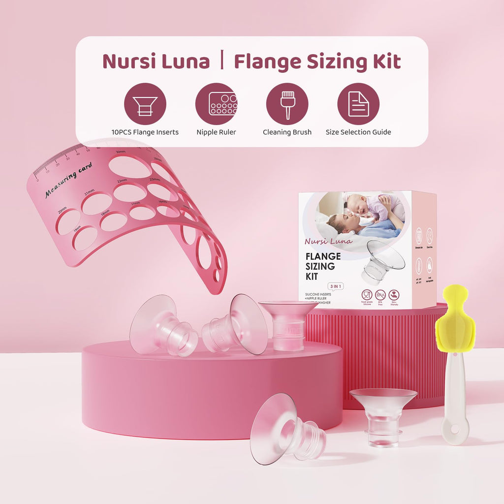 Nursi Luna Flange Sizing Kit for 24mm Breast Pumps, 8PCS