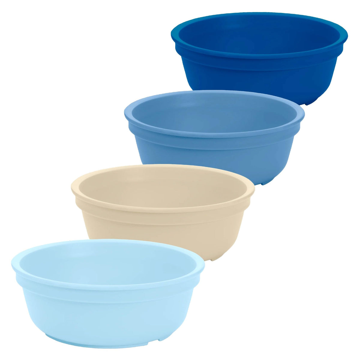 Re-Play 12 oz. Toddler Bowls Set of 4 - Kids Deep-Walled, Durable & Reusable Snack and Meal Bowls, Dishwasher & Microwave Safe, BPA-Free, Made in USA from Recycled Plastic, Christmas