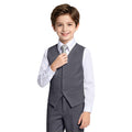 Lycody Boys Suit Vest Set Formal Dress Suits Wedding Outfit, White, Size 7