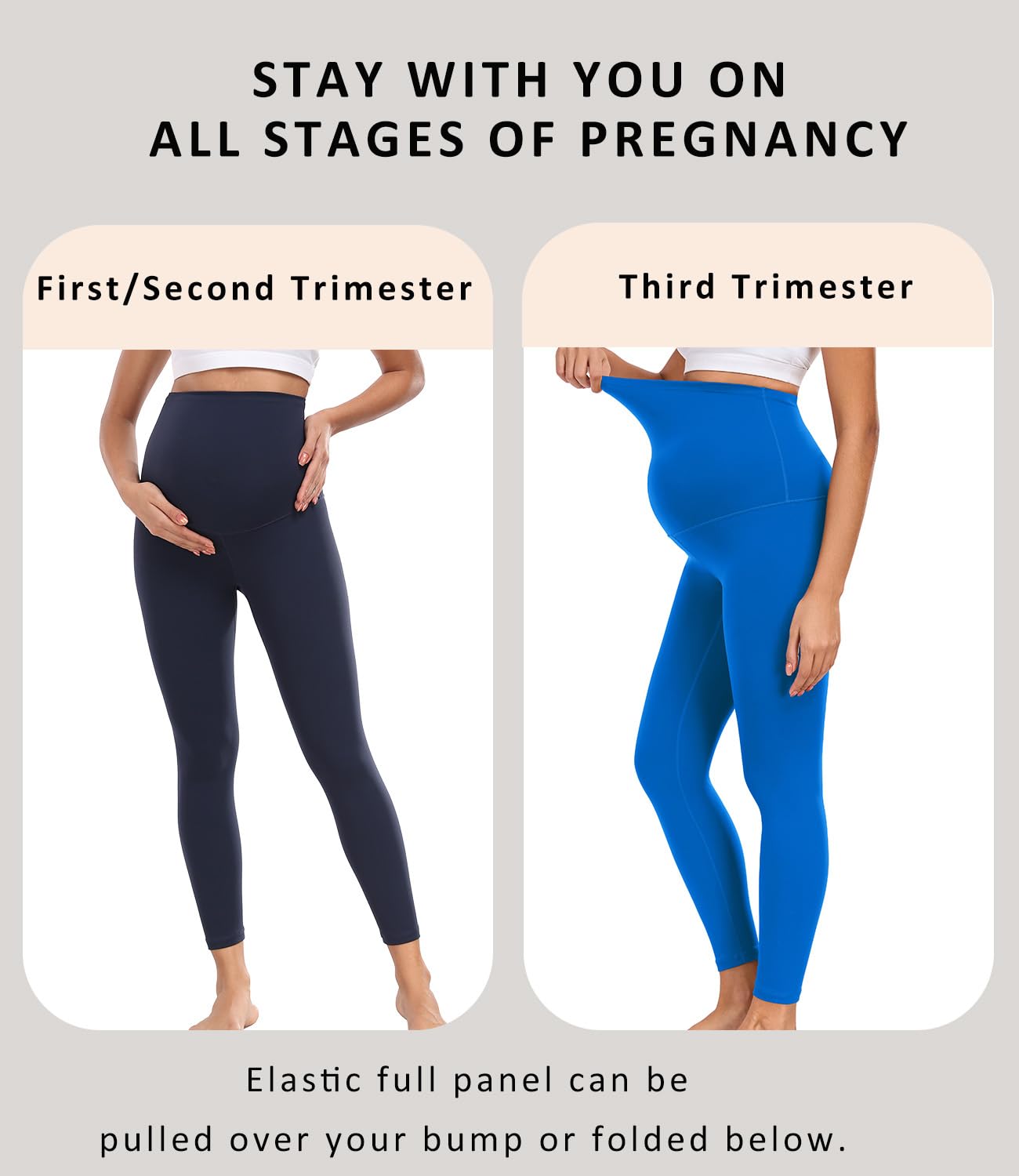 wirarpa Women's Maternity Leggings Over The Belly Buttery Yoga Pants 25" XS