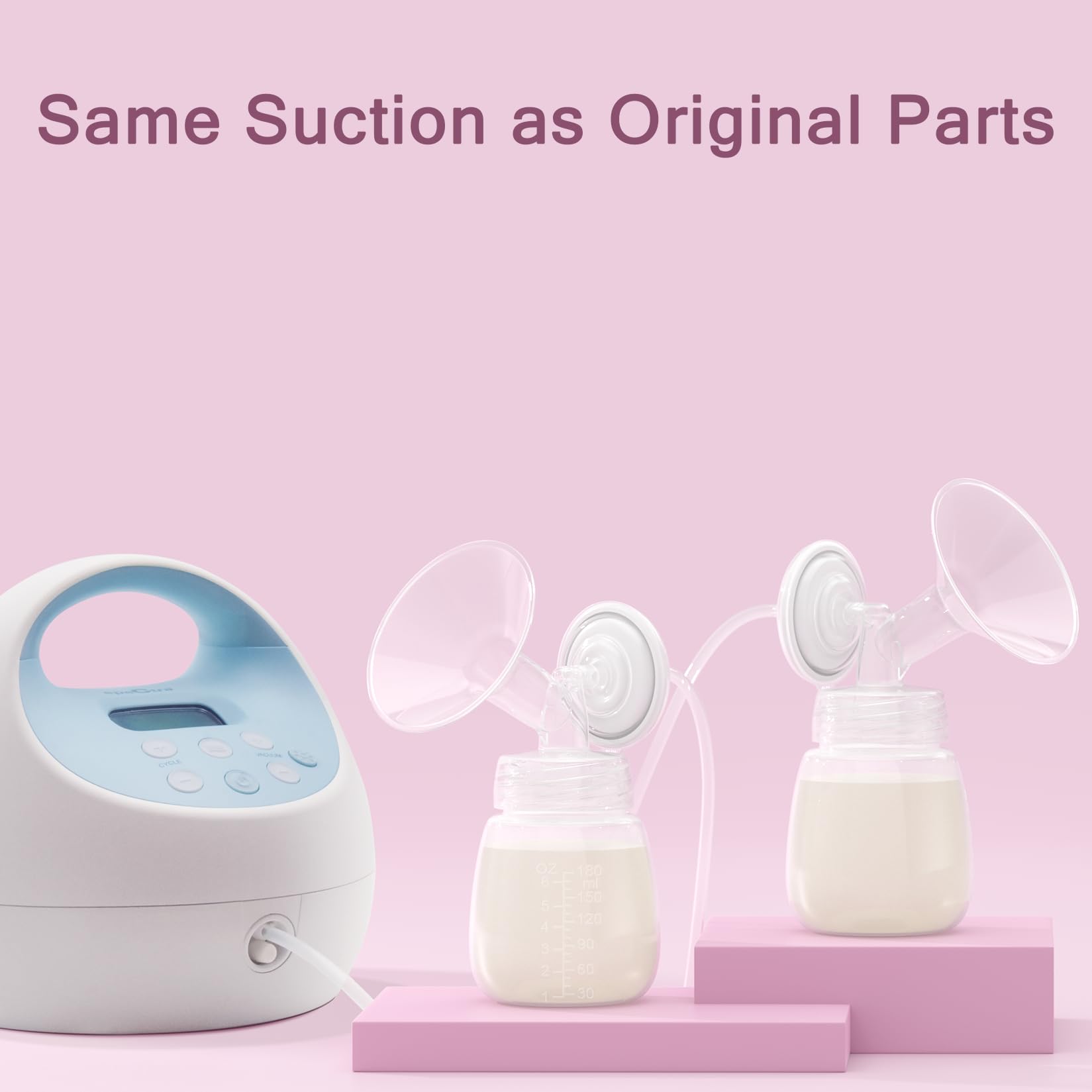 TOVVILD 19mm Breast Pump Parts Replacement Kit Compatible with Spectra S1 S2, Flange & Duckbill Valve Set, BPA Free Accessories, 6 Pack