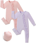 JunNeng Baby Girl Viscose from Bamboo Sleeper Pajamas with Mitten Cuffs