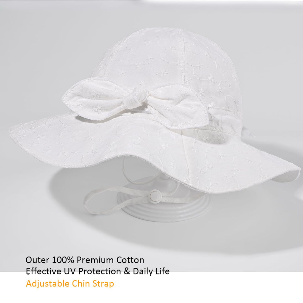 Baby Girl Sun Hat Kids Summer Beach Wide Brim Hats Toddler Bucket Hat 0-6M