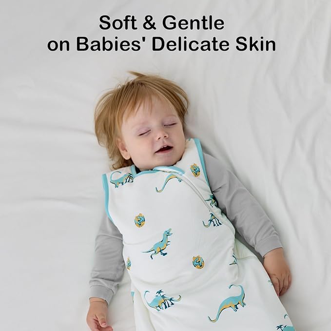 BubblePanda Rayon Made from Bamboo Sleep Sack 6-12 Months 0.5 Tog Soft Lightweight Toddler Sleep Sack for Babies 2-Way Zipper Wearable Blanket Baby 6 Months