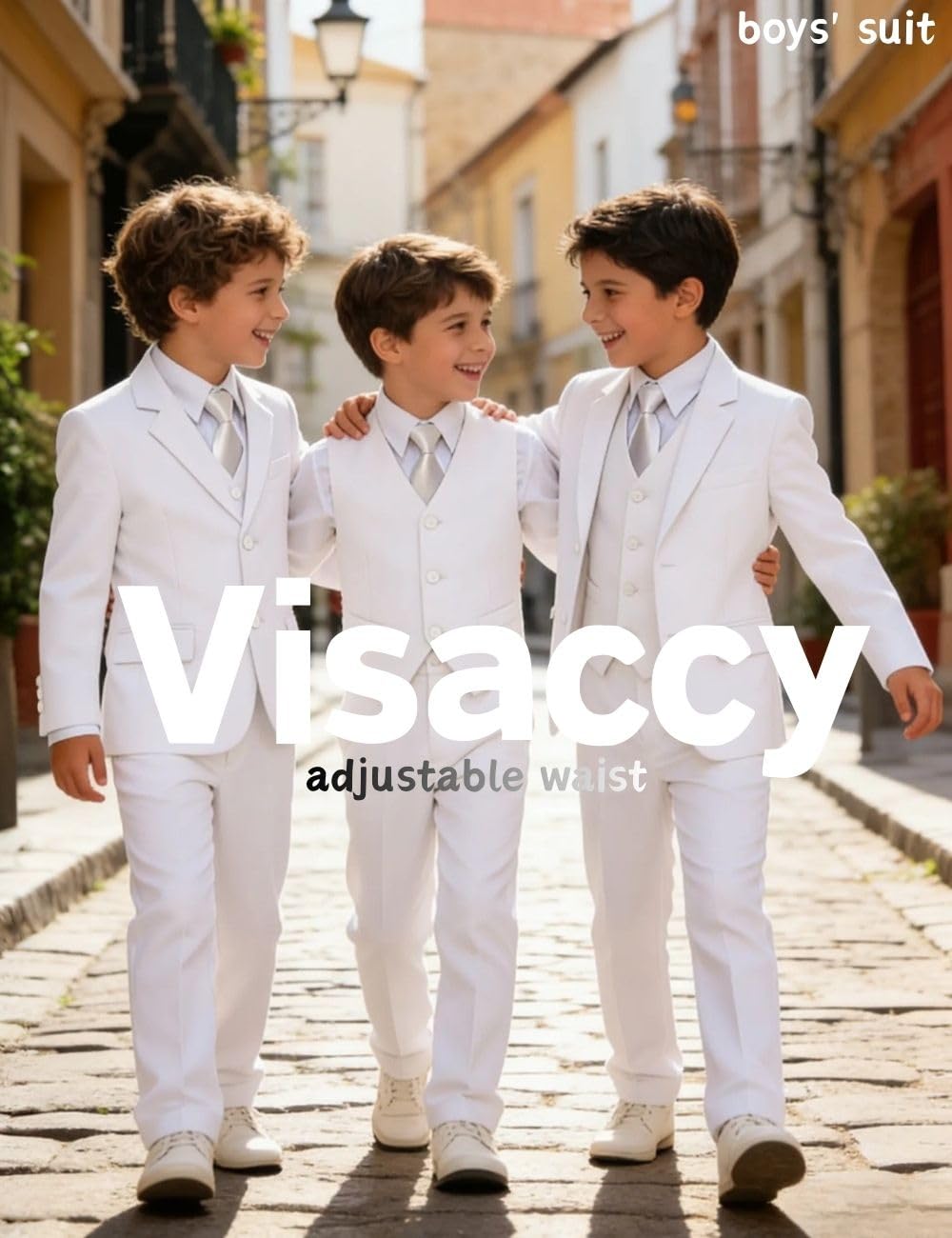 White Suit for Boys Graduation Suits for Kids Outfit Communion Size 3T