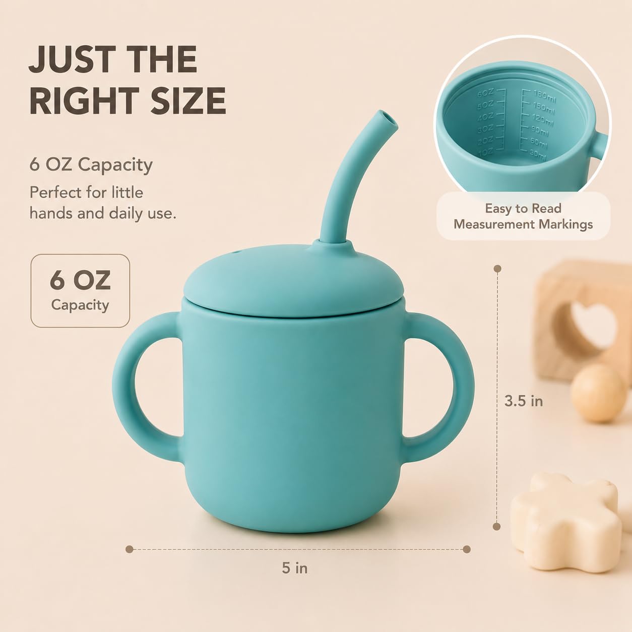 Silicone Baby Straw Cup for Babies 6+ Months, 6 oz BPA-Free Food Grade Silicone Training Cup with Soft Straw & Leak-Resistant Lid, Easy-Grip Toddler Sippy Cup for Baby Led Weaning & Self-Feeding