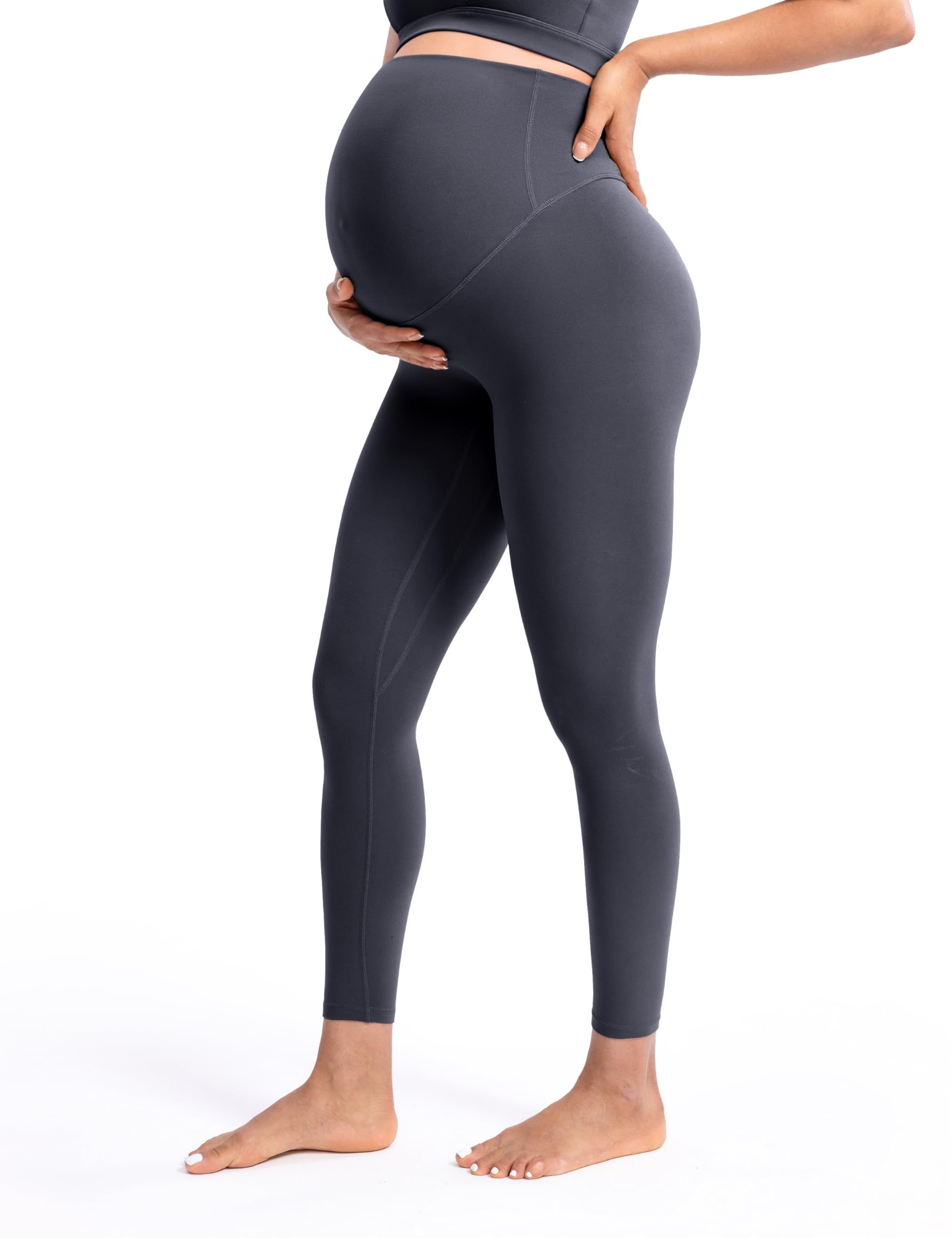 POSHDIVAH Creamluxe Maternity Leggings 25" Grey Small