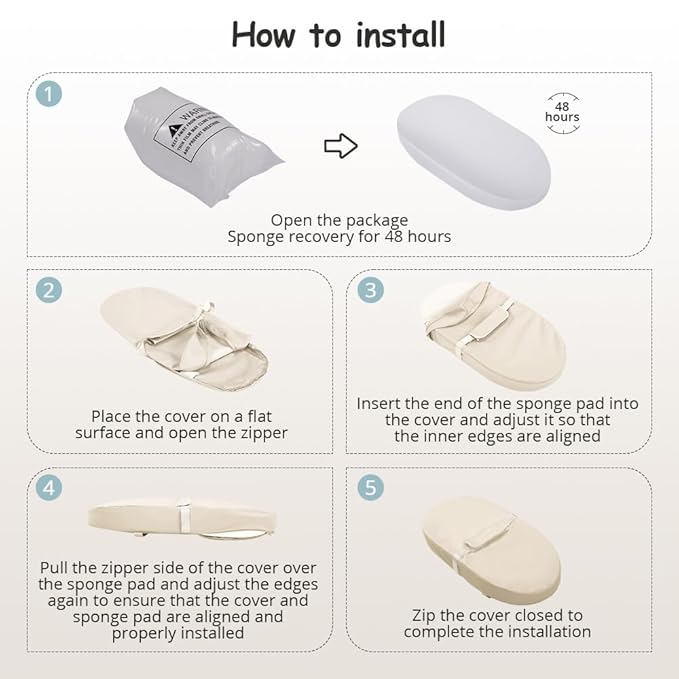 COMOMY Baby Changing Pad with Wipeable & Waterproof PU Cover, Contoured Diaper Changing Pad for Dresser with Non-Slip Safety Belt, Portable and Lightweight, Large Cushioned Foam, Beige