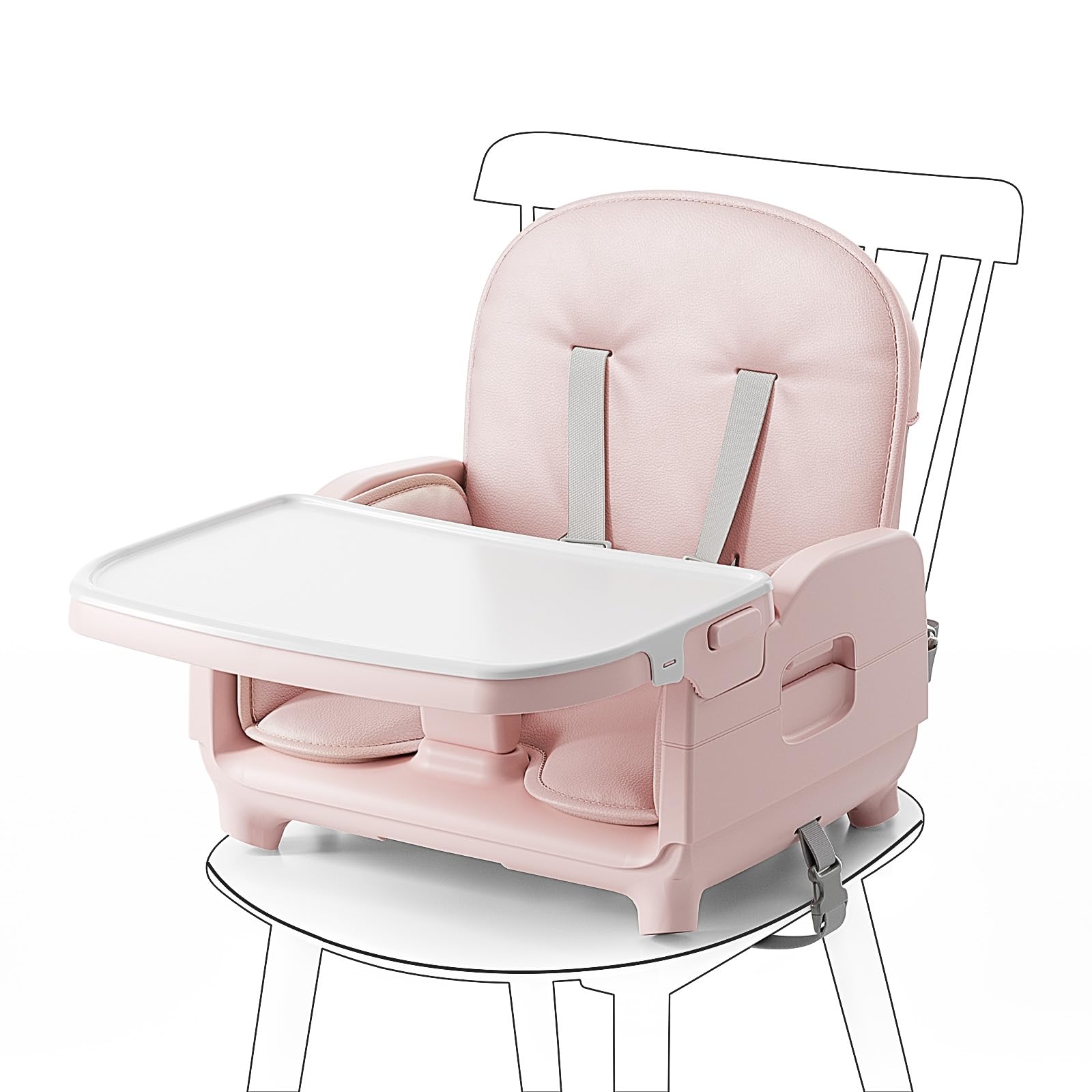 Obee Odee 3-in-1 Portable Baby High Chair for Babies and Toddlers (Pink)