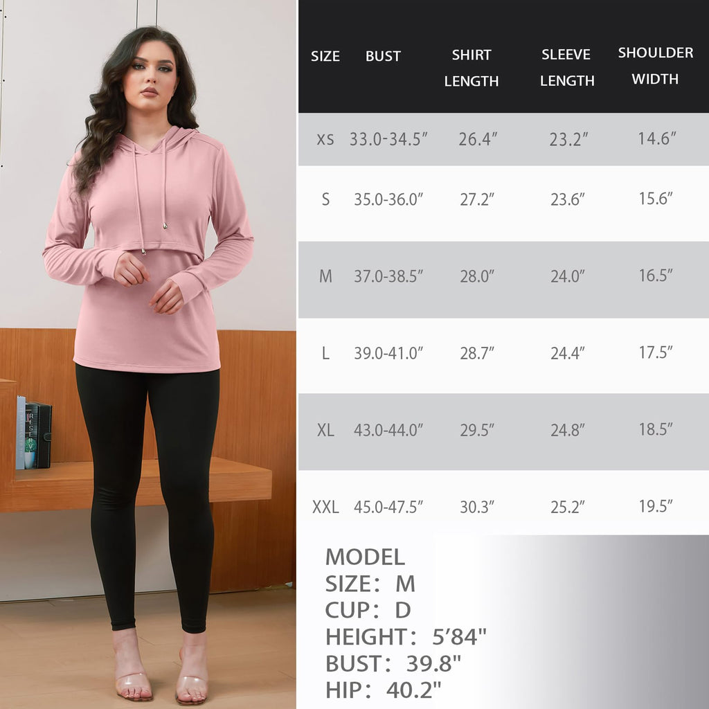 GINKANA Women's Maternity Nursing Shirts Top Long Sleeves Breastfeeding Maternity Tops Casual Clothes,Dark Pink,XXL