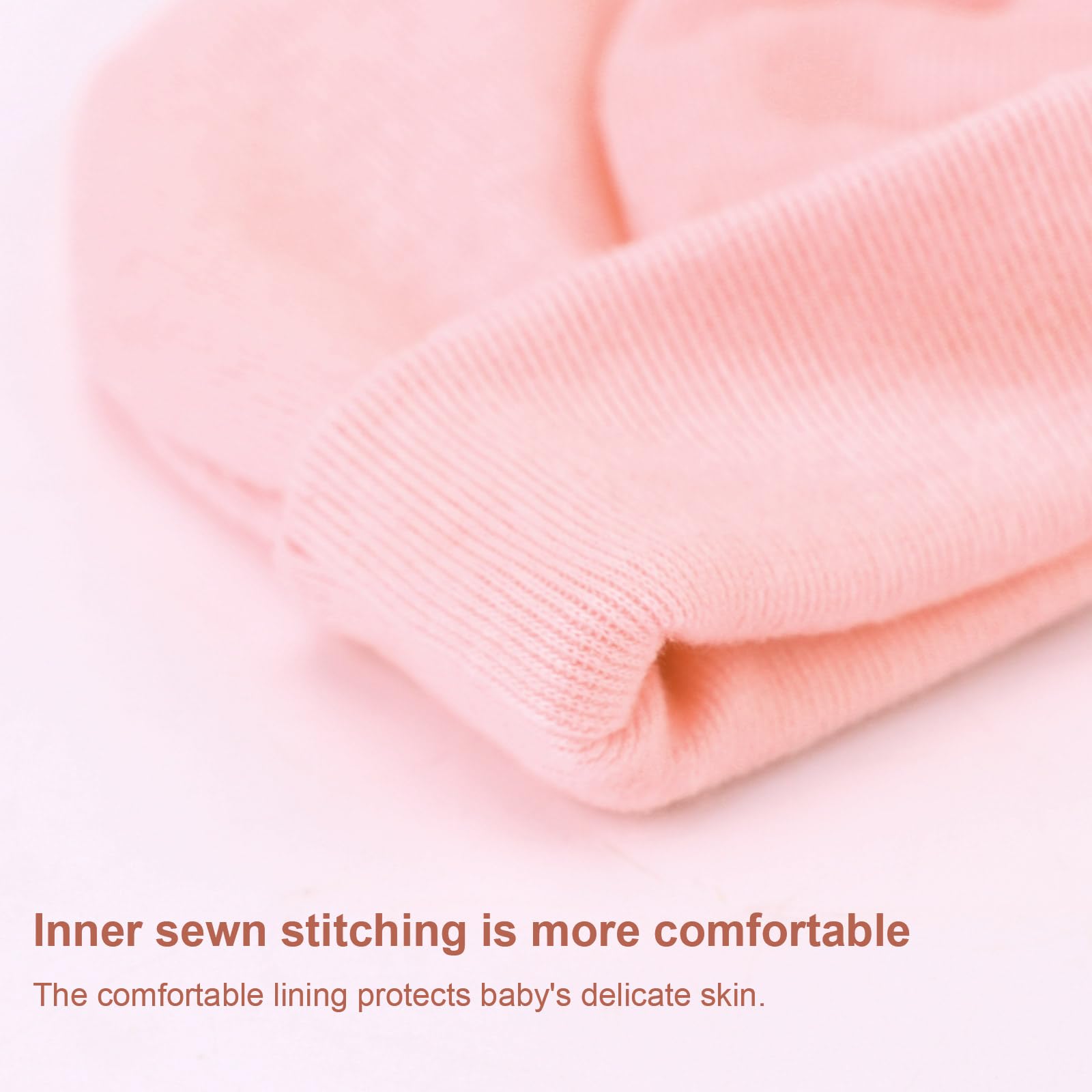 BQUBO Newborn Baby Girls Hats Mittens Set Hospital Hat Beanie Infant Bow Hats Baby Cotton Gloves No Scratch Mittens for 0-6 Months