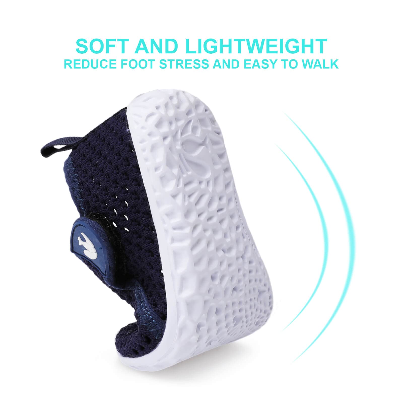 JOINFREE Kid Toddler Non Slip Quick Dry Water Shoes Aqua Socks Sneakers for Beach Pool Boys Girls Mesh Navy Blue 2.5-3 Years Toddler