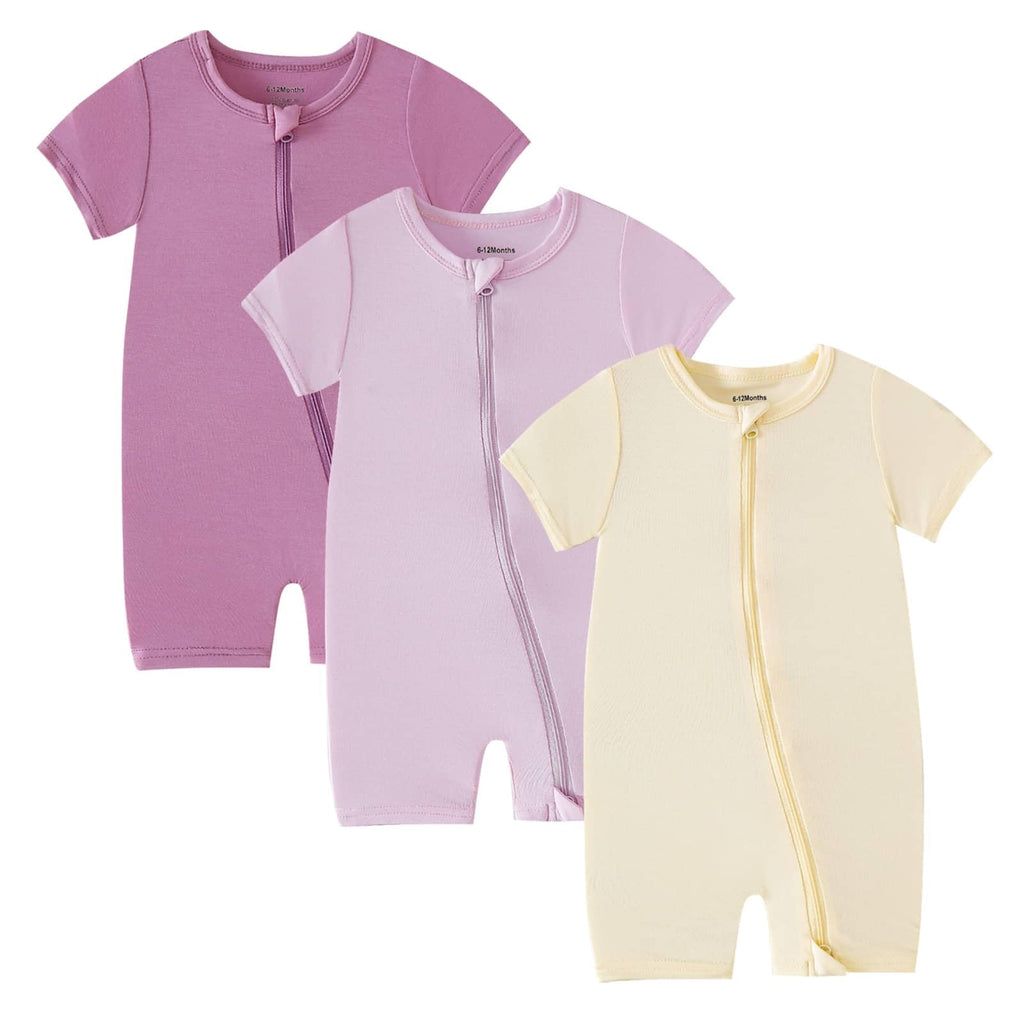 OPAWO Bamboo Sleepers for Baby Girl Pajamas Bamboo Baby Pajamas Pink 0-3M