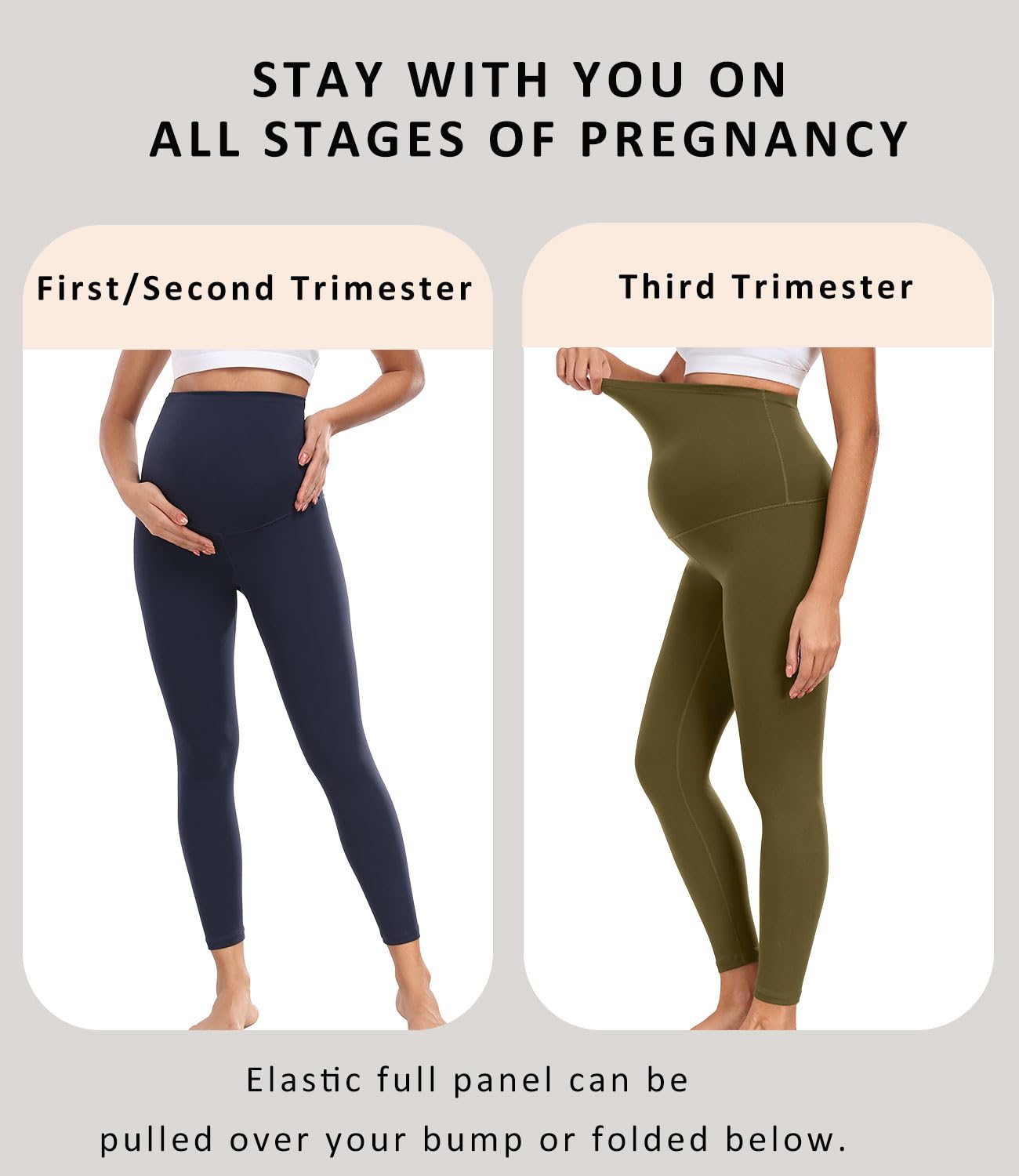 wirarpa Women's Maternity Leggings Over The Belly Buttery Yoga Pants 25" S