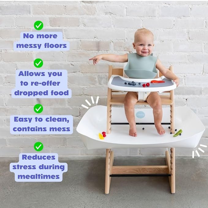 CATCHY - Food Catcher - Compatible with Stokke Tripp Trapp High Chair + 11 Other High Chairs - Highchair Sold Separately - Baby & Toddler Food & Mess Catcher - Under High Chair Accessory