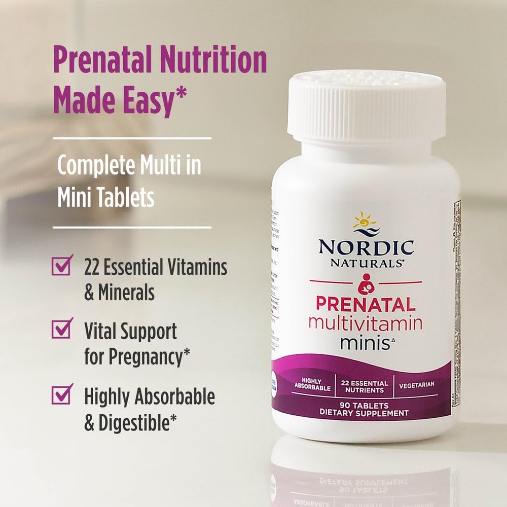 Nordic Naturals Prenatal Multivitamin Mini Tablets, Vegetarian - 90 Count