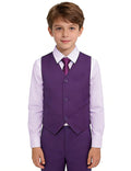 Boys Suit Set for Kids Formal Tuxedo Suits for Wedding, Purple, Size 10