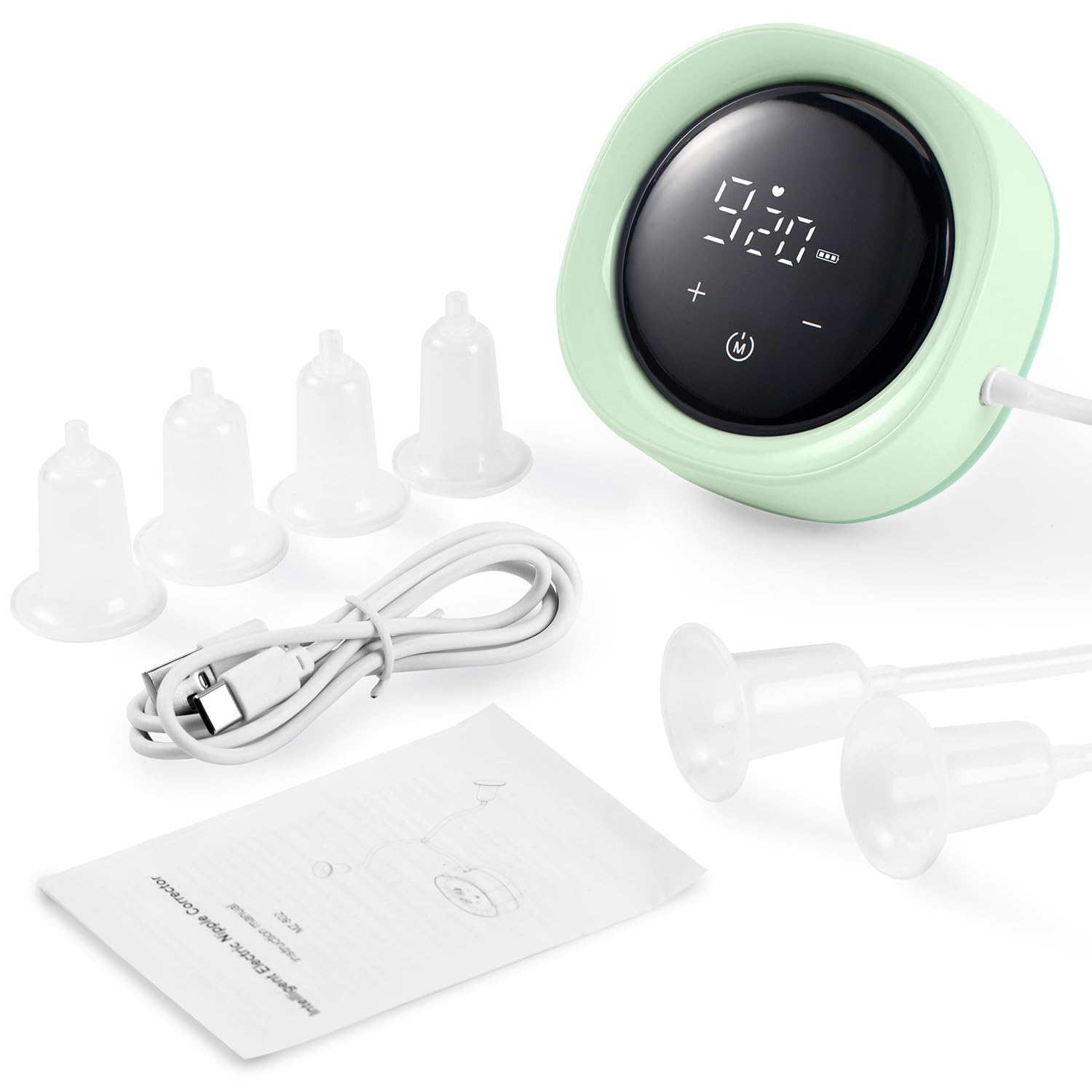 Electric Nipple Corrector for Flat or Inverted Nipples, Portable Nipple Pump, Inverted Nipple Puller, 6 Corrector Covers Rechargeable Nipple Puller Sunken and Shy Nipples