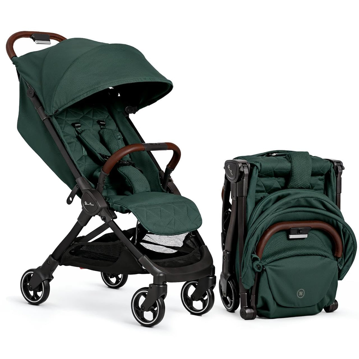 Silver Cross Clic Compact Travel Stroller – (Space) – Lightweight Baby Stroller for Airplane Travel – One-Hand Fold, Lie-Flat Infant & Toddler Seat – Birth to 55 lb