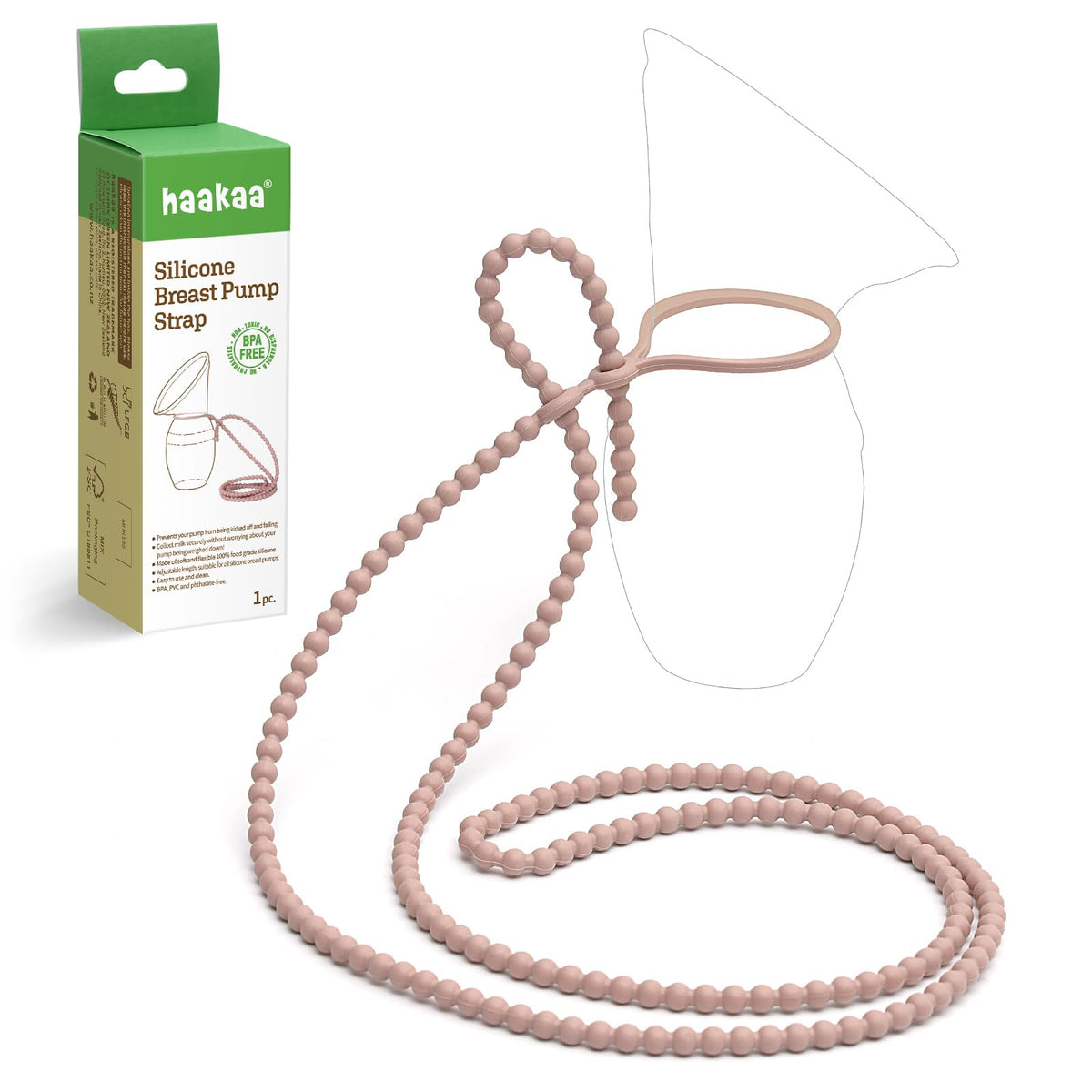 haakaa Silicone Strap for haakaa Gen.1/2/3 Manual Breast Pump Silicone Breast Pump Strap | Color: SUVA Grey