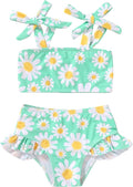 YOUNGER TREE Toddler Girls Two Pieces Swimsuit Color Block Stripe Swimwear Summer Beach Bathing Suit 18M-5T