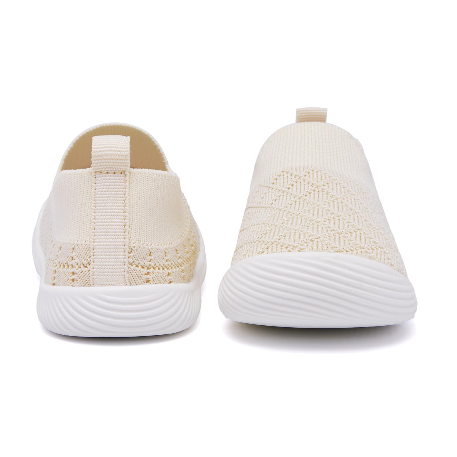 MORENDL Toddler Shoes Baby Walking Sock Shoes Non-Slip Breathable Boys & Girls Sneakers Infant Tennis Shoes Mesh Beige Size 12