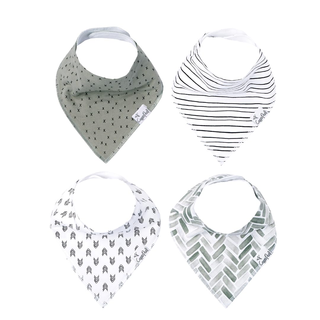 Copper Pearl Baby Bibs for Baby Boy or Girl – Bandana Drool Bibs for Teething, Absorbent Bibs for Eating, Newborn to Toddler, 4 Pack, Alta