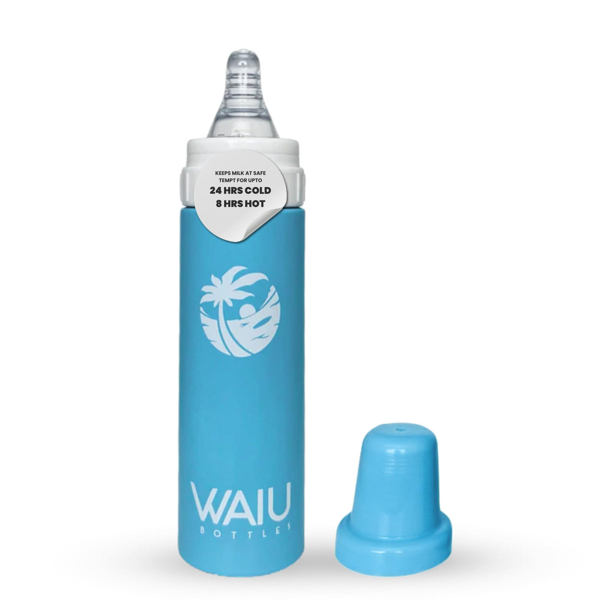 Waiu Insulated Stainless Steel Baby Bottle 4 oz – Keeps Drinks Cold 24 Hours, Hot 8 Hours – BPA-Free, Vacuum Insulated, Travel Baby Bottle (White)