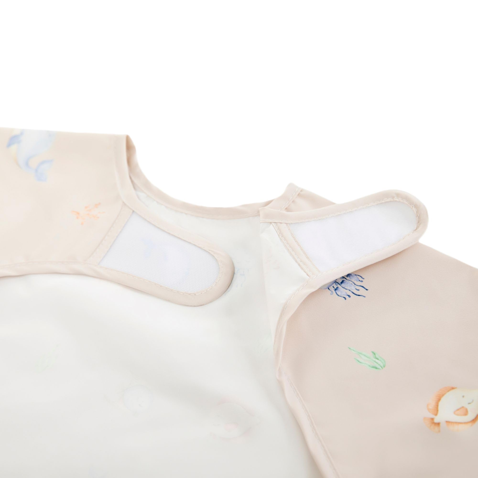 Ali+Oli Smock Bib for Baby (1-pc) Long Sleeve (Undersea) BPA-Free Oeko-Tex Certified, Mess Proof Baby Bib for Eating, Waterproof Baby Smock, Machine Washable, Toddlers Ages 6m+