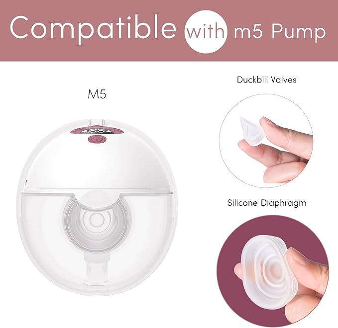 12 Pack Replacement Parts for Momcozy M5 Breast Pump, Replace to Mom Cozy M5 Duckbill Valve Diaphgram, Breastfeeding Essential Accessories