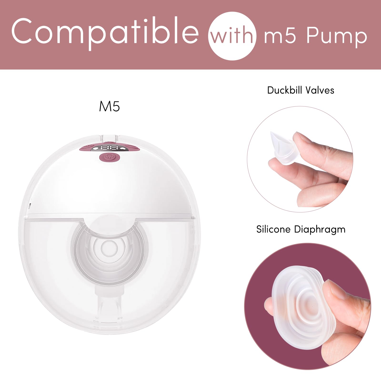 GOTOCUT 12 Pack Replacement Parts for Momcozy M5 Breast Pump, Replace to Mom Cozy M5 Duckbill Valve Diaphgram, Breastfeeding Essential Accessories