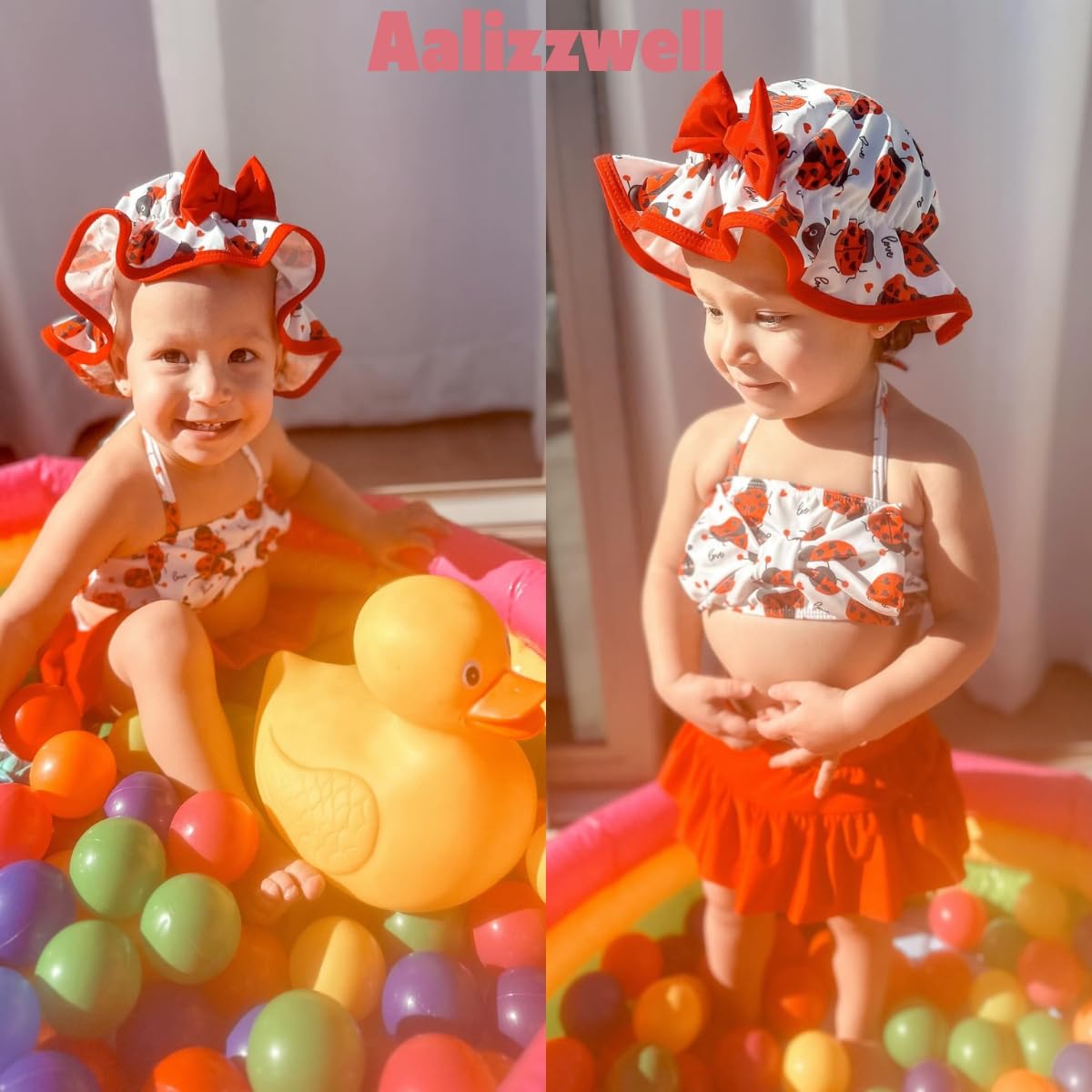 9 6-12 Months Infant Baby Girls Swimsuit Bikini Two Pieces Bathing Suit Swimwear Summer Swimming Beach Set